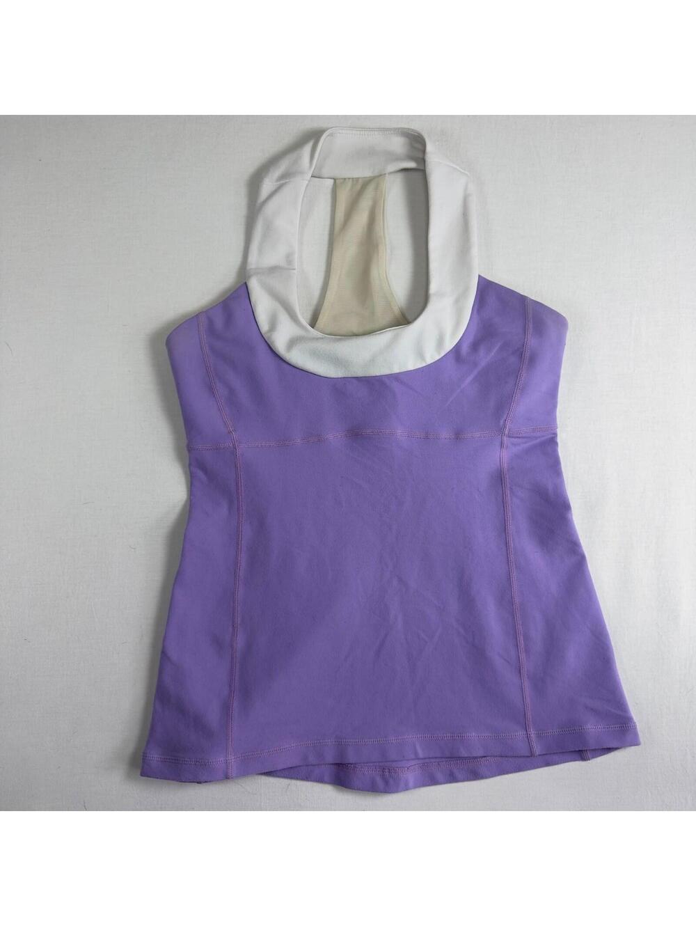 Lululemon Racer Back Tank Built in Bra Lavender T-Shirt 8 Relaxed Fit